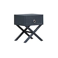 Contemporary Single Drawer Accent Table with "X" Base
