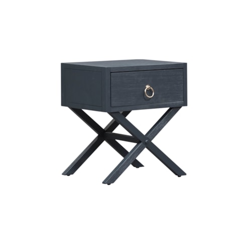 Contemporary Single Drawer Accent Table with "X" Base