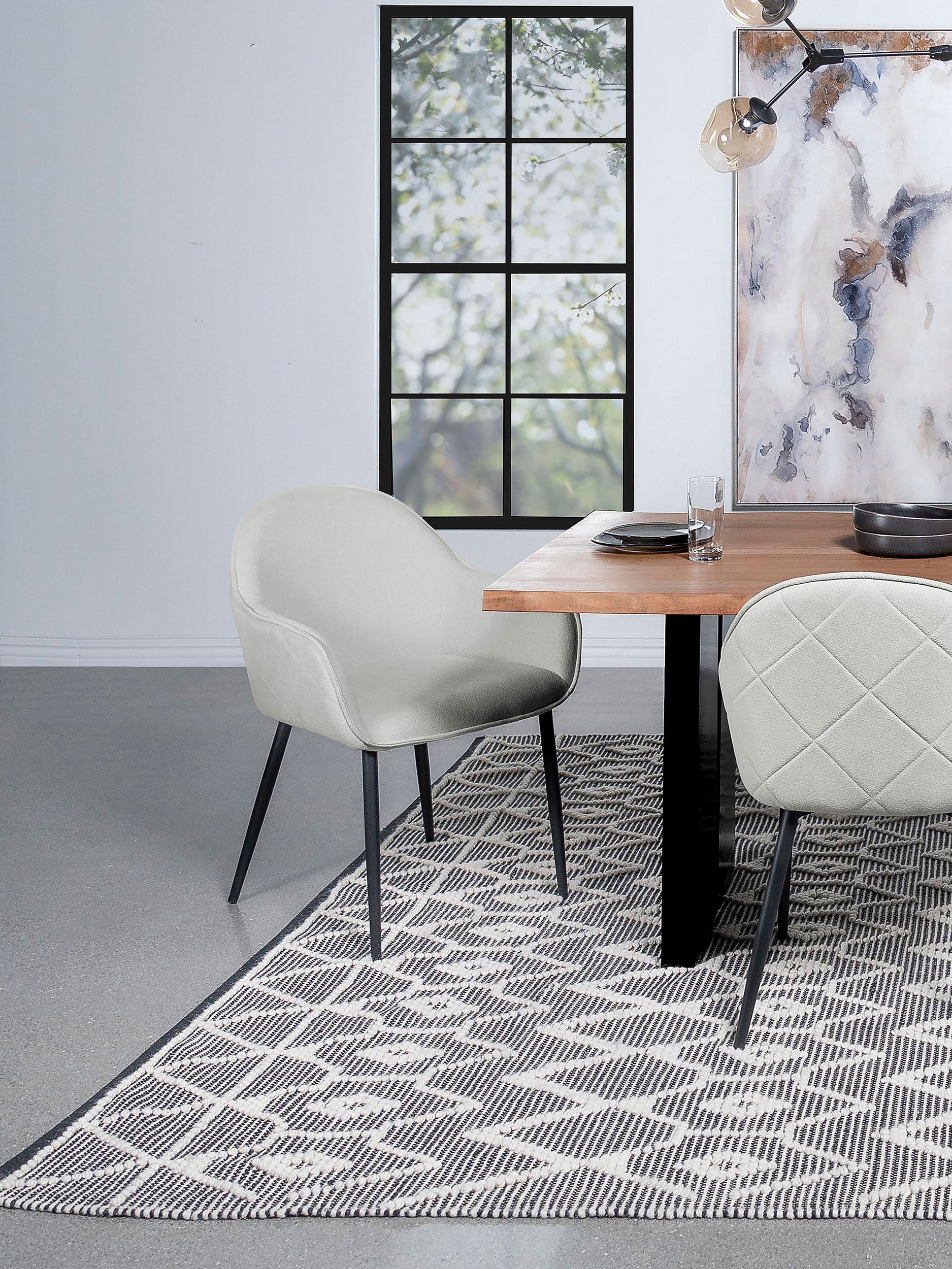 Emma Fabric Dining Arm Chair Fog