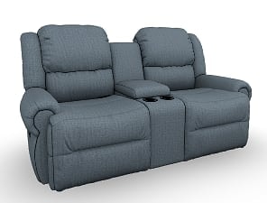 Power Space Saver Reclining Console Loveseat with Power Headrests and USB Ports