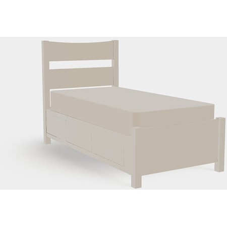 Twin XL Left Drawerside Plank Bed