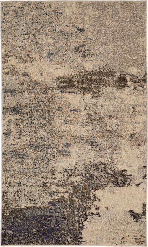 3' x  5' Ivory/Grey Rectangle Rug