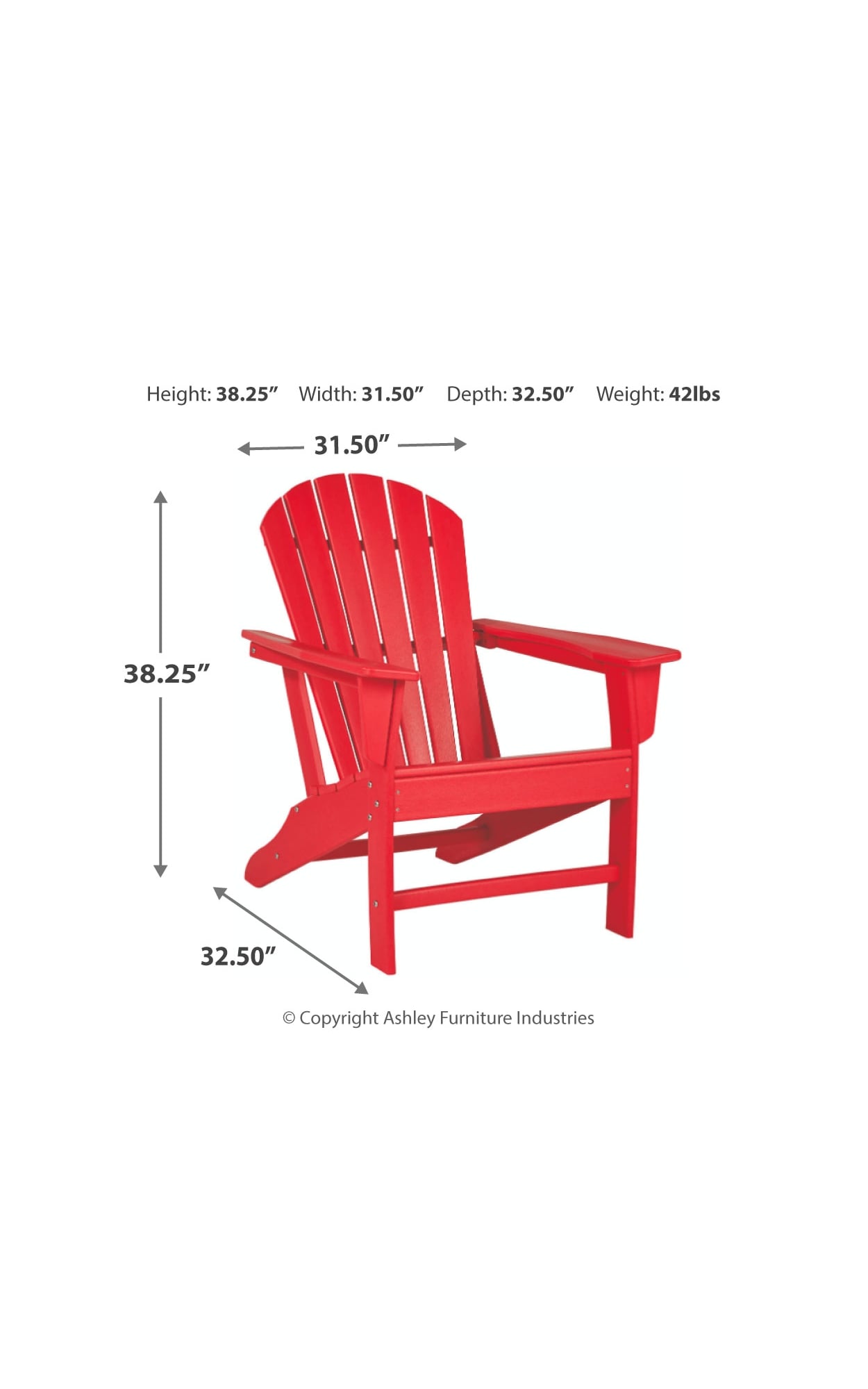 Signature Design by Ashley Sundown Treasure Adirondack Chair with End Table
