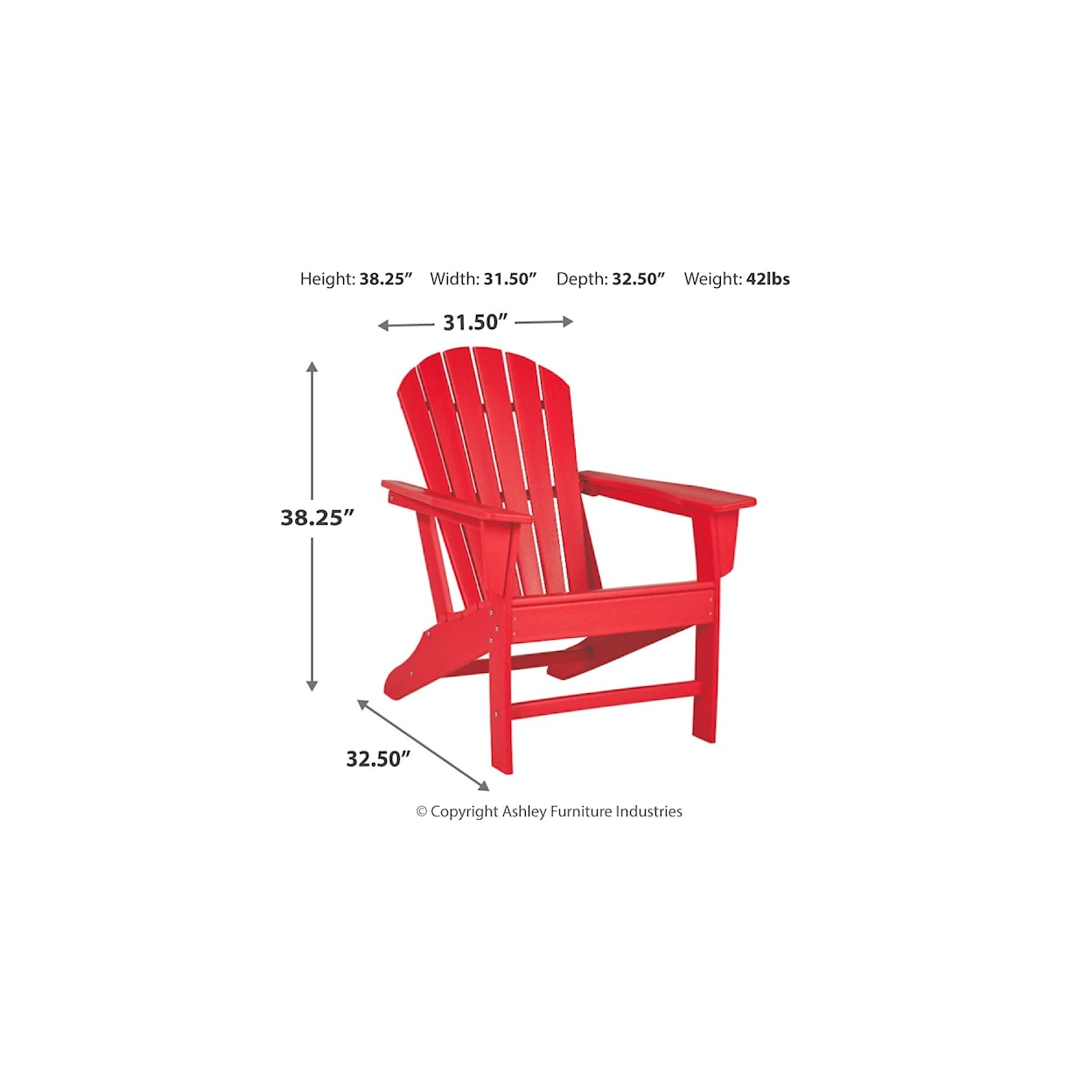 Benchcraft Sundown Treasure Adirondack Chair with End Table