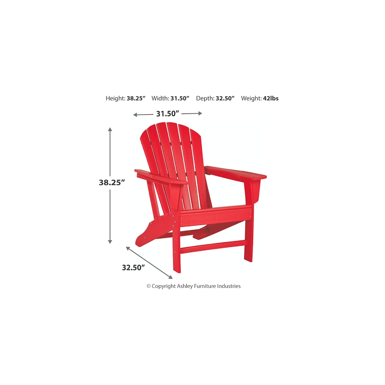 Signature Design by Ashley Sundown Treasure Adirondack Chair with End Table