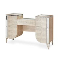 Glam 11-Drawer Vanity Desk with Crystal Accents