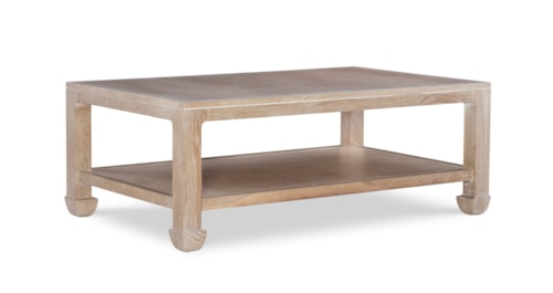 Transitional Bryan Coffee Table with Lower Shelf