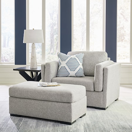 Contemporary Oversized Chair And Ottoman