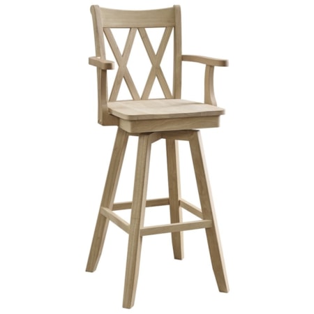 30" Double XX Swivel Bar Stool w/ Arms