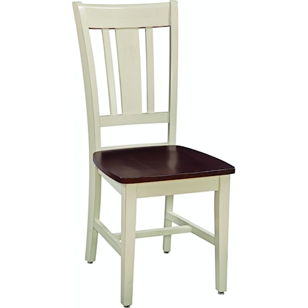 Farmhouse Dining Side Chair with Slat Back