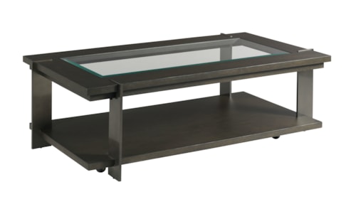 Contemporary Rectangular Coffee Table with Casters