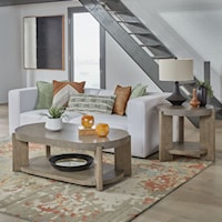 Contemporary 3-Piece Faux Concrete Occasional Set