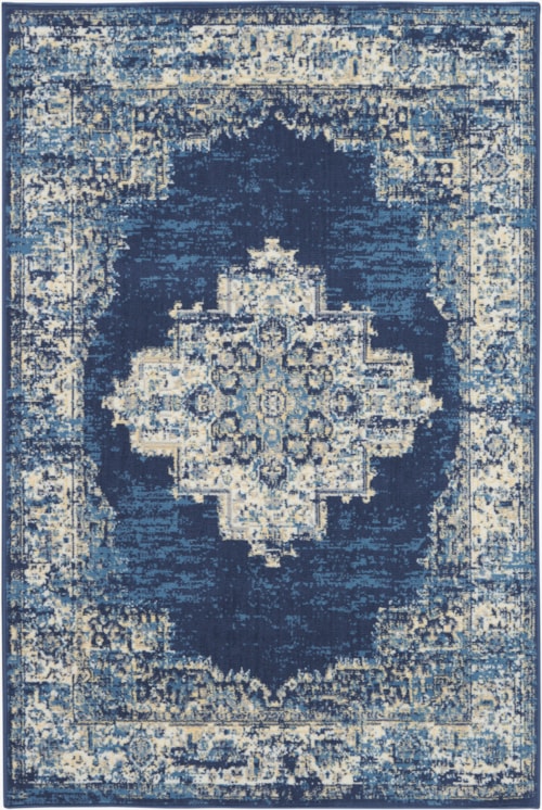 5'3" x 7'3" Navy Blue Rectangle Rug