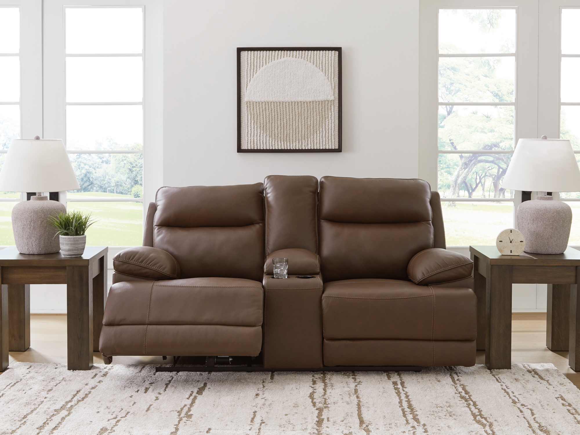Pwr Rec Loveseat/Con/Adj Hdrst