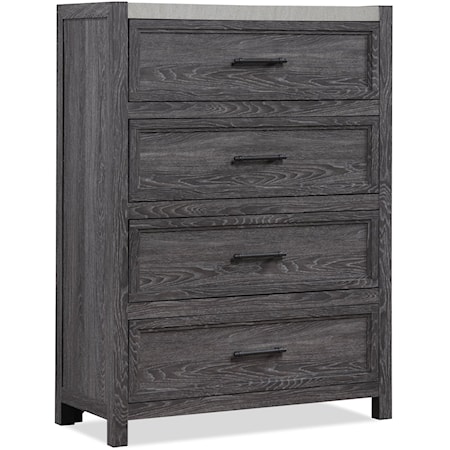 Rustic 4-Drawer Bedroom Chest