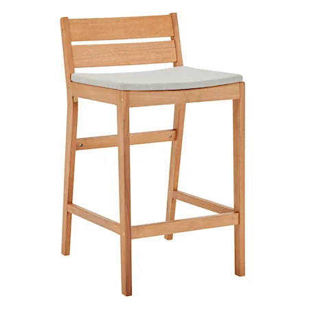 Outdoor Patio Ash Wood Counter Stool