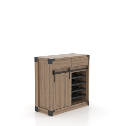 Industrial Customizable Buffet with Wine Bottle Storage