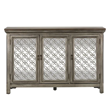 Transitional 3-Door Accent Cabinet with Interior Shelf