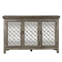 Transitional 3-Door Accent Cabinet with Interior Shelf