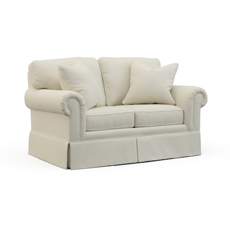 Traditional Sleeper Loveseat with Skirted Base