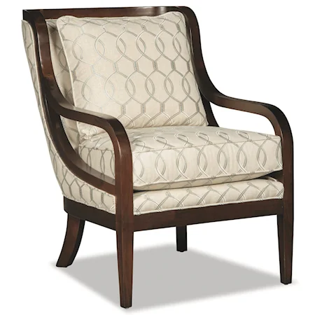 Transitional Accent Chair with Exposed Wood Frame