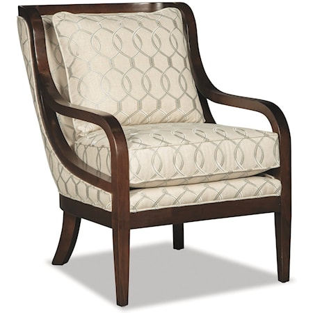 Transitional Accent Chair with Exposed Wood Frame