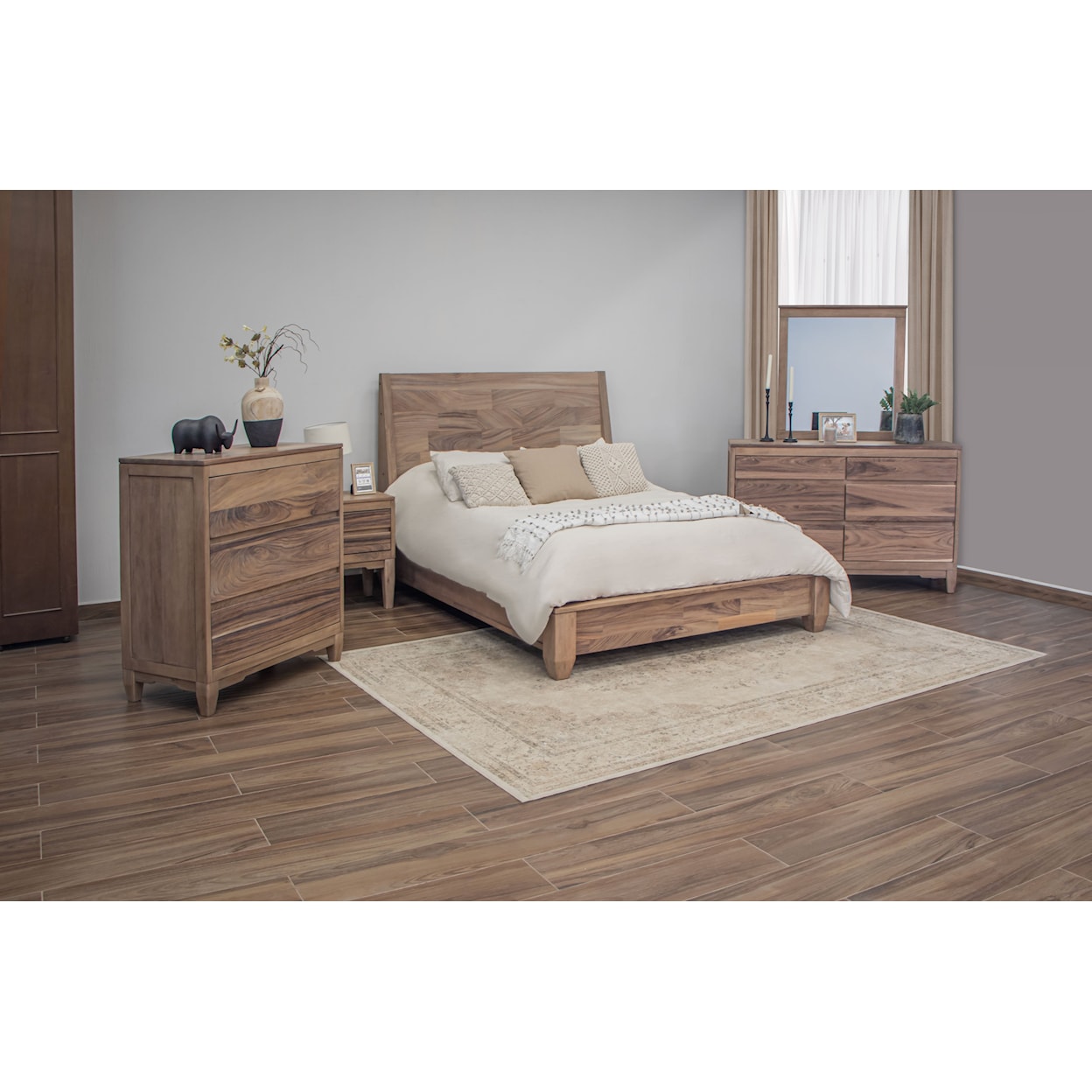 International Furniture Direct Parota Nova King Bedroom Set