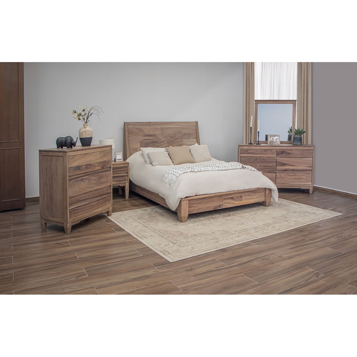 International Furniture Direct Parota Nova Queen Bedroom Set