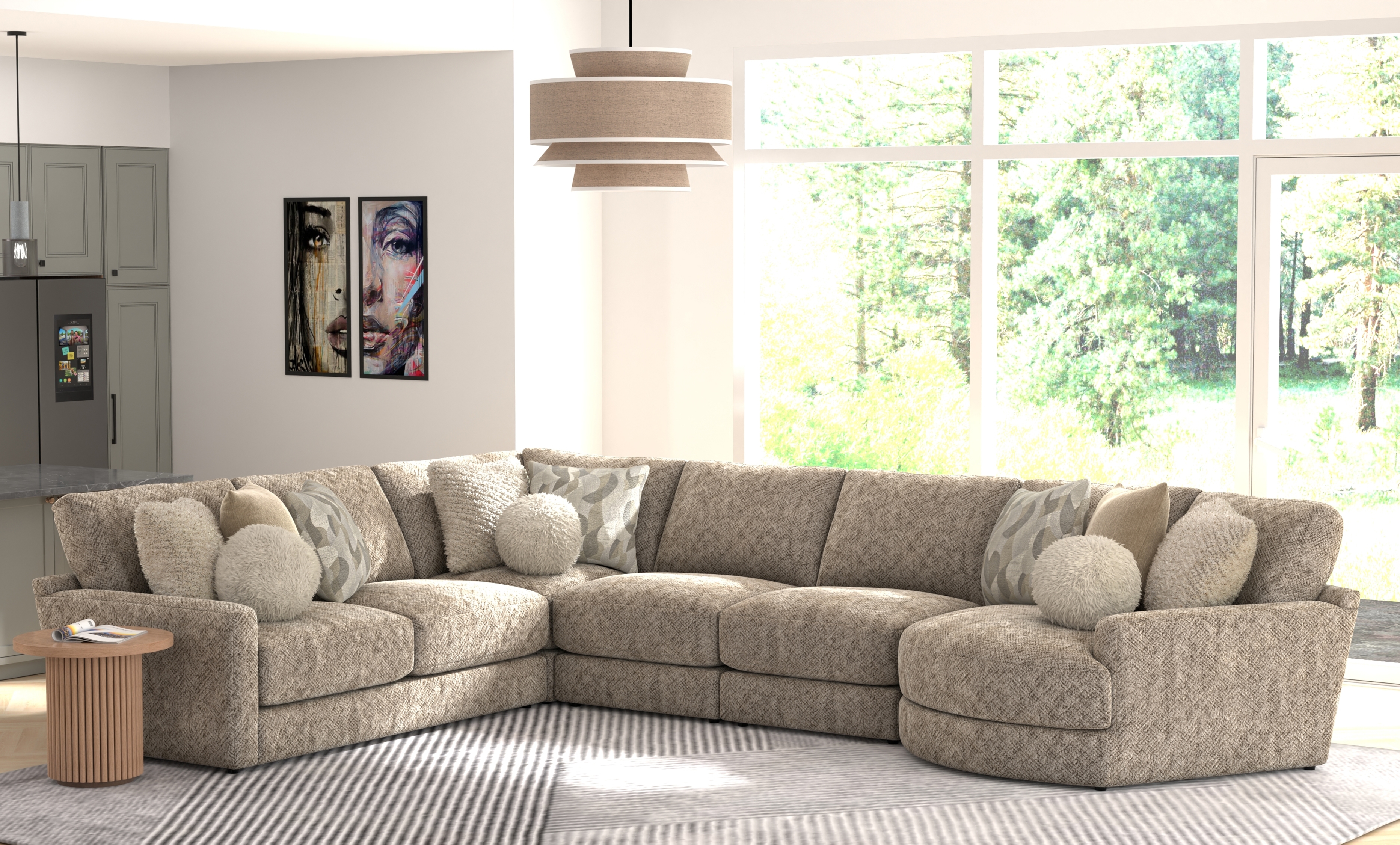 Jackson Furniture Turner 5-Piece Sectional Sofa with Piano Wedge