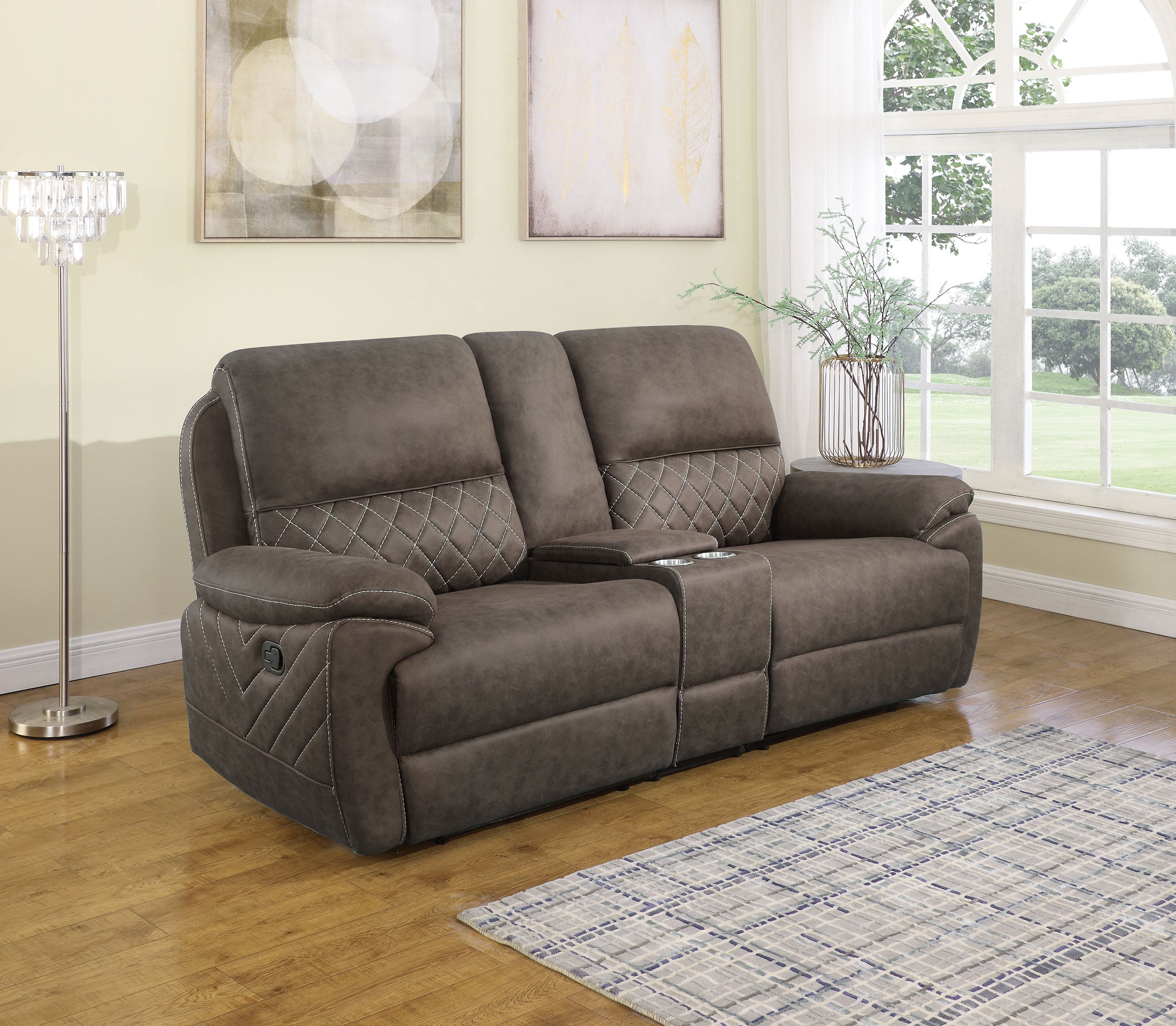 Variel Tufted Motion Loveseat w/ Console