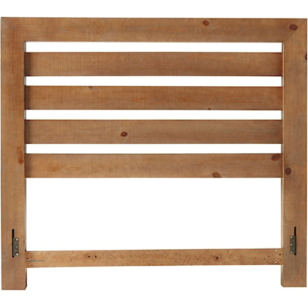 Queen Slat Headboard with Distressed Pine Frame