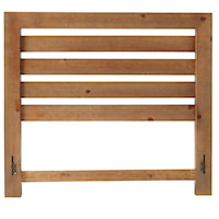 King Slat Headboard with Distressed Pine Frame