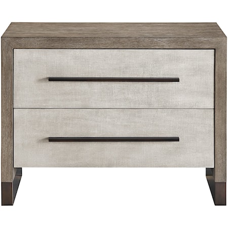 Contemporary 2-Drawer Nightstand with USB Ports
