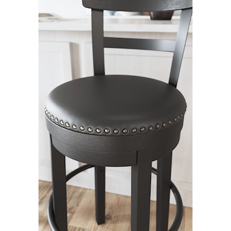 Bar Height Upholstered Swivel Bar Stool