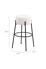 Zuo Blanche Collection Contemporary Upholstered Barstool