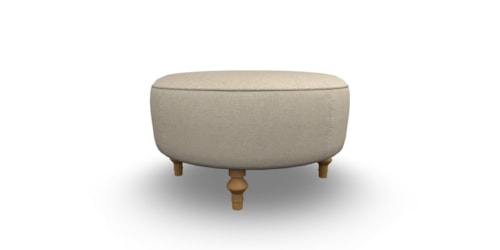 Transitional Round Ottoman with Two Pillows