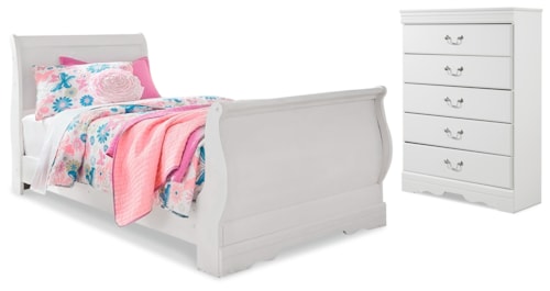 Twin Sleigh Bed And Chest