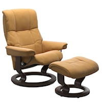 Large Reclining Chair & Ottoman with Classic Base