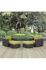 Modway Convene Outdoor Patio Fabric Square Ottoman