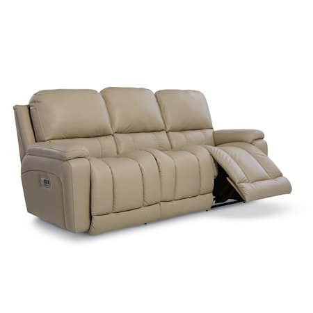 Power Reclining Sofa w/ Headrest &amp; Lumbar