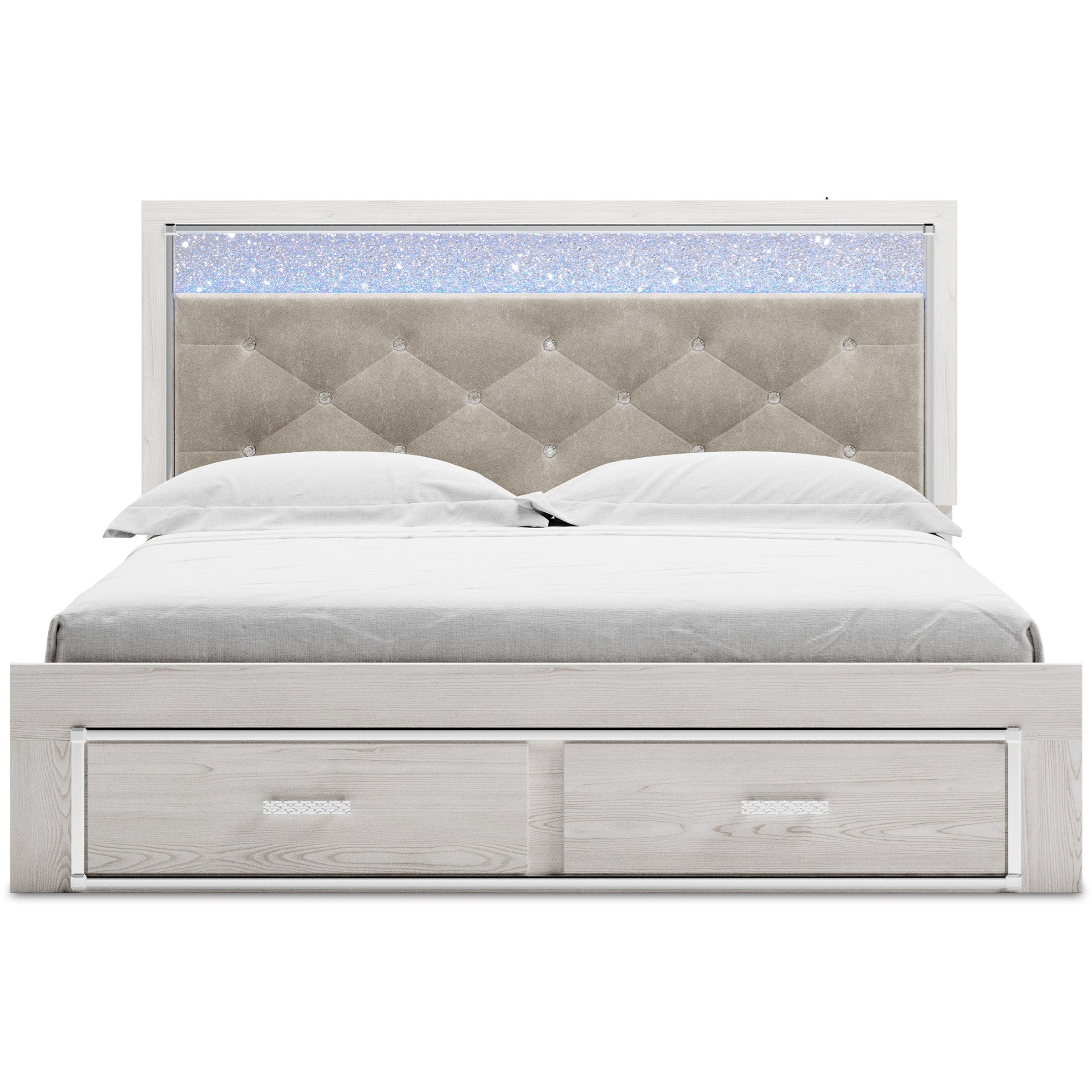 Bed with store rhinestone headboard