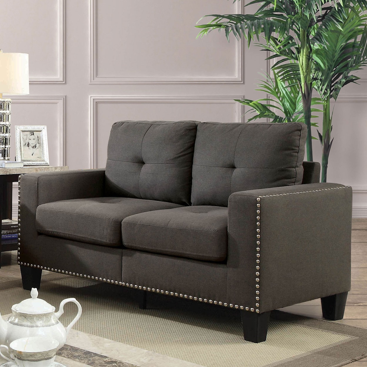 Furniture of America Attwell Sofa and Loveseat Set