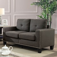 Transitional Love Seat with Nailhead Trim