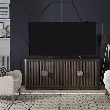 Contemporary 82" TV Console with Storage