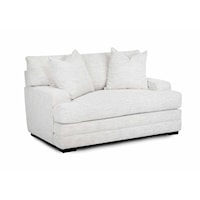 Transitional Loveseat with Block Legs