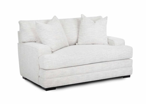 Transitional Loveseat with Block Legs
