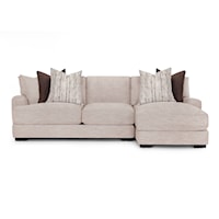 Contemporary Chaise Sofa with Throw Pillows