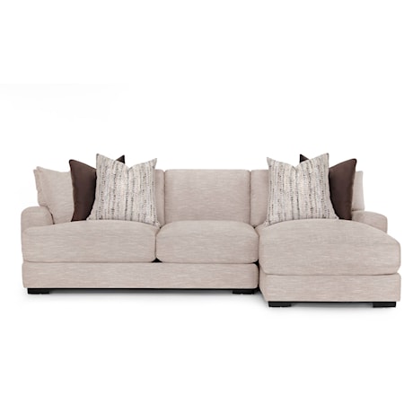 Contemporary Chaise Sofa with Throw Pillows