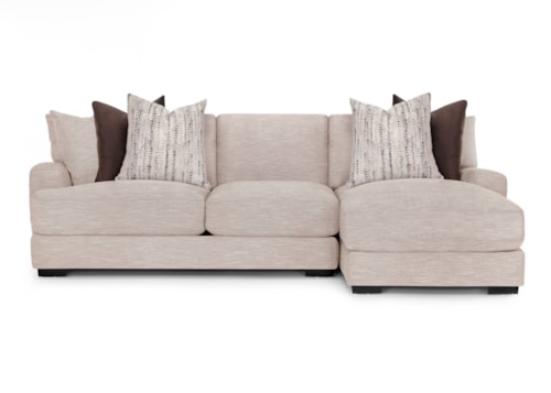 Contemporary Chaise Sofa with Throw Pillows