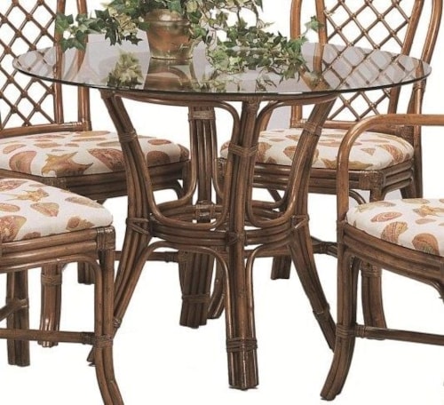 Tropical Dining Table with Glass Top